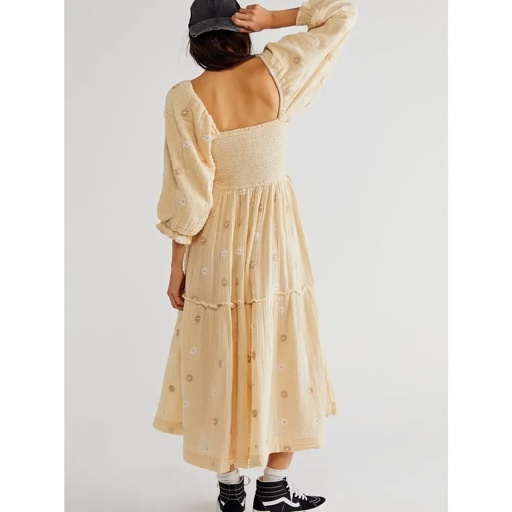 Free People Dahlia Embroidered Maxi Dress XL NWT - Picture 2 of 6